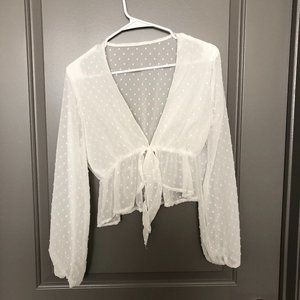 MAXIMGR - Open Front Tie Knot Crop Top